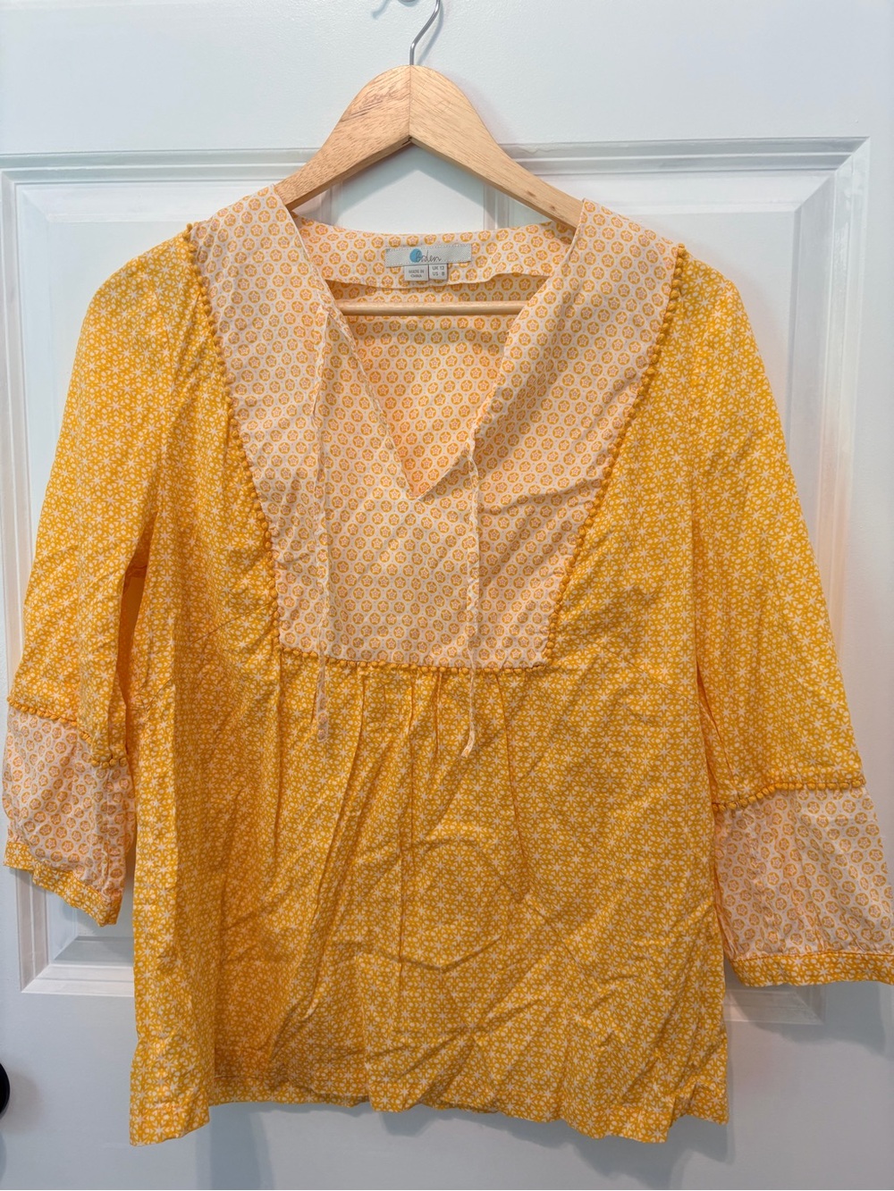 Boden Cottage Core Marigold Boho Peasant Blouse